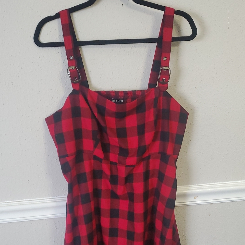 Red and Black Plaid Dress